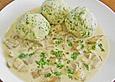 Rucola - Semmelkn&ouml;del mit Rahmpilzen