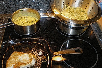Fischfilet mit Porree - Nudeln 11