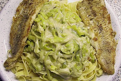 Fischfilet mit Porree - Nudeln 8