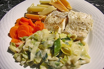 Fischfilet mit Porree - Nudeln 7