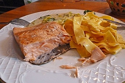 Fischfilet mit Porree - Nudeln 3