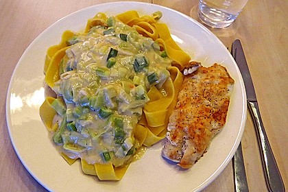 Fischfilet mit Porree - Nudeln 2