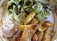 Potatoe Wedges mit Paprika - Frischk&auml;se - Dip