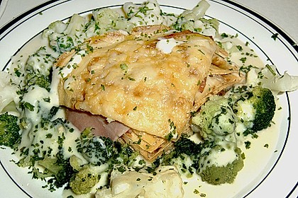 Pfannkuchen - Turm mit Schinken und Gouda 3