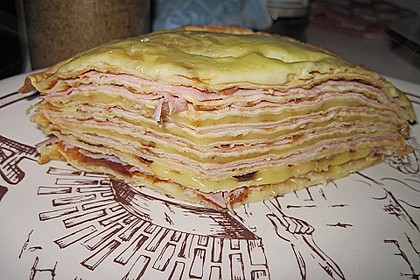 Pfannkuchen - Turm mit Schinken und Gouda 5