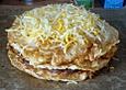 Pfannkuchen - Turm mit Schinken und Gouda