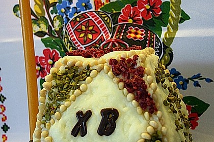Zaren - Paskha - russische traditionelle Frischk&auml;se - Rosinen - Speise zu Ostern