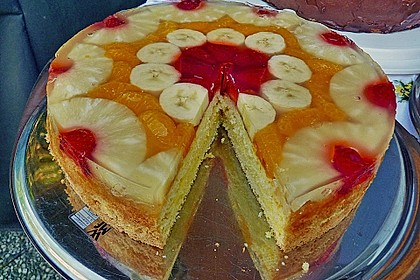Biskuit - Grundrezept, mit Vanillepudding 13