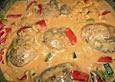 Putenmedaillons in cremiger Gem&uuml;sesauce mit Gelbreis