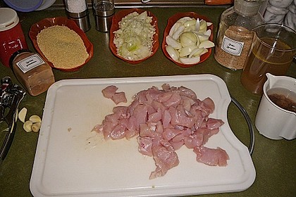 Lamm - Bulgur mit Rosinen - Zwiebeln 7