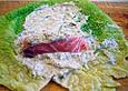Lachs in Zanderfarce mit Wirsingh&uuml;lle und Gem&uuml;se