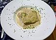 Maultaschen mit Lachsf&uuml;llung und Rieslingsauce