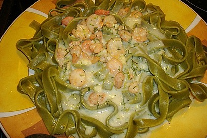Bandnudeln mit Shrimps 2