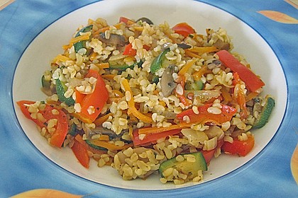 Gemüsepfanne mit Bulgur 1