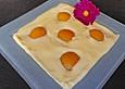 Vanillepudding auf Pfirsich
