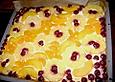 Quarkkuchen vom Blech mit Fr&uuml;chten