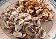 Gebackene Champignons mit Schinken