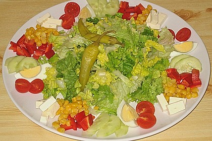 Bunter Sommersalat mit K&auml;se und Ei 2