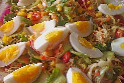 Bunter Sommersalat mit K&auml;se und Ei 8