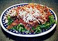Rucolasalat mit Schinken und Erdbeerdressing
