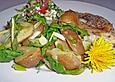 Kr&auml;uterjules Wildkr&auml;uter - Kartoffelsalat mit Seeteufelfilet
