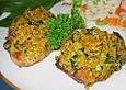 Schweineschnitzel unter B&auml;rlauch-Cornflakes Haube