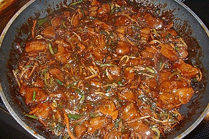 Putengeschnetzeltes mit Honigsauce