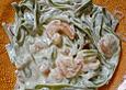 Krabbensalat mit gr&uuml;nen Nudeln / Tagliatelle