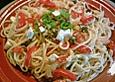 Vollkornspaghetti mit Gem&uuml;se und Schafk&auml;se