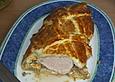 Schweinefilet, umh&uuml;llt in Bl&auml;tterteig