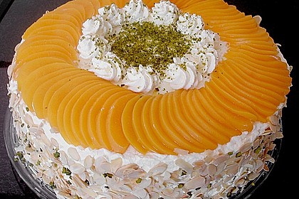 Sekt - Joghurt Torte mit Pfirsichen 1