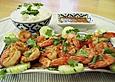 Thai - Garnelen mit Limetten - Knoblauch - Chili - Koriander - Vinaigrette
