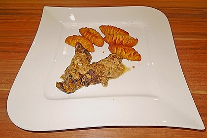 Straußensteak mit Pfeffersoße, mit Cognac flambiert 8