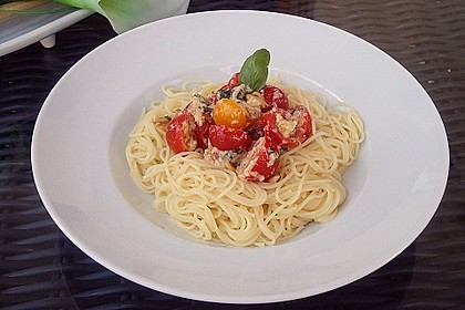 Spaghetti mit Cocktailtomaten 16