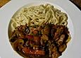 Schweinefilet chinesisch mit Gem&uuml;se und Eiernudeln