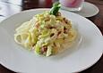 Spaghetti mit Schinken - Lauch - K&auml;se - Sahnesauce