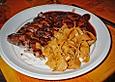 Ente mit Pflaumenglasur an Chili - Tagliatelle