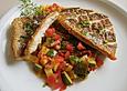 Red Snapper auf Zucchini - Tomaten - Gem&uuml;se