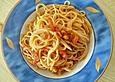 Knoblauch - Spaghetti mit Lauch und Tomate