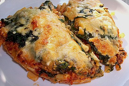 Nudelauflauf mit Spinat