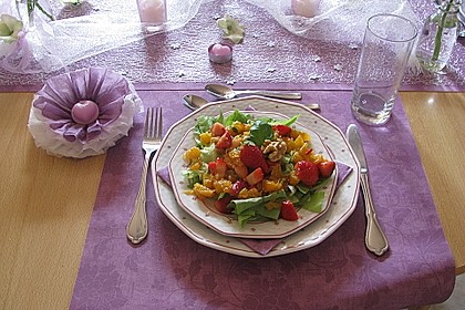 Erdbeersalat in Orangensauce