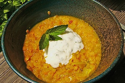 Rote Linsen mit Minzjoghurt 1