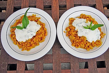 Rote Linsen mit Minzjoghurt 2