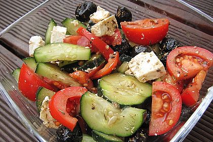 Gurken, Tomaten, Feta Salat