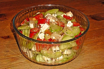 Gurken, Tomaten, Feta Salat 7