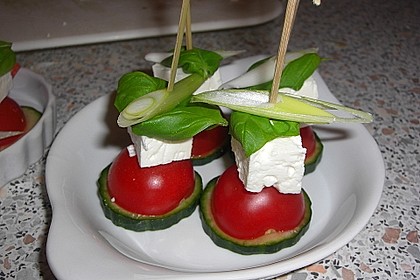 Gurken, Tomaten, Feta Salat 14