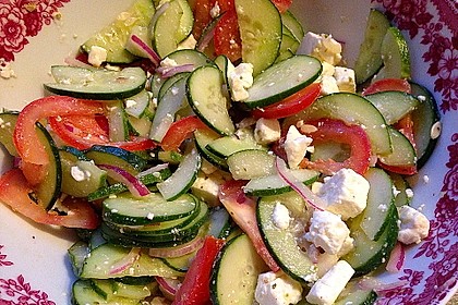 Gurken, Tomaten, Feta Salat 2