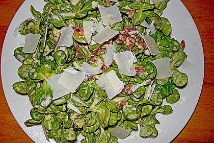 Feldsalat mit Sahne - Speck - Sauce 2