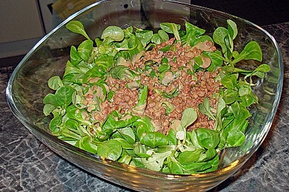 Feldsalat mit Sahne - Speck - Sauce 7
