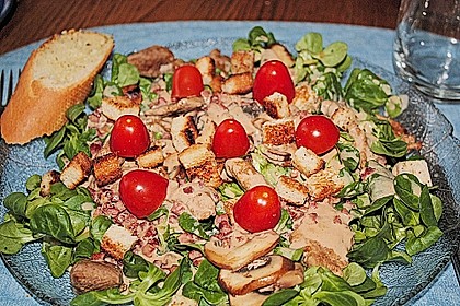 Feldsalat mit Sahne - Speck - Sauce 10
